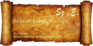 Sztrul Ernák névjegykártya